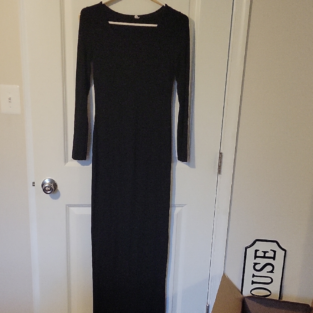 Classic Black Long Sleeve Maxi Dress.  One In Navy Also.